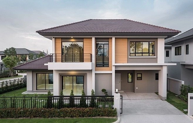 Model Fasad Rumah Minimalis 2 Lantai Garis Bersih